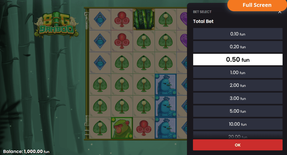 big bamboo mise de jeu