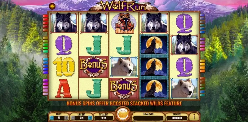 Capture d'écran de l'interface de Wolf Run