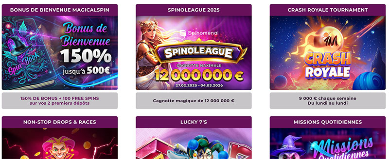 autres promotions de magical spin