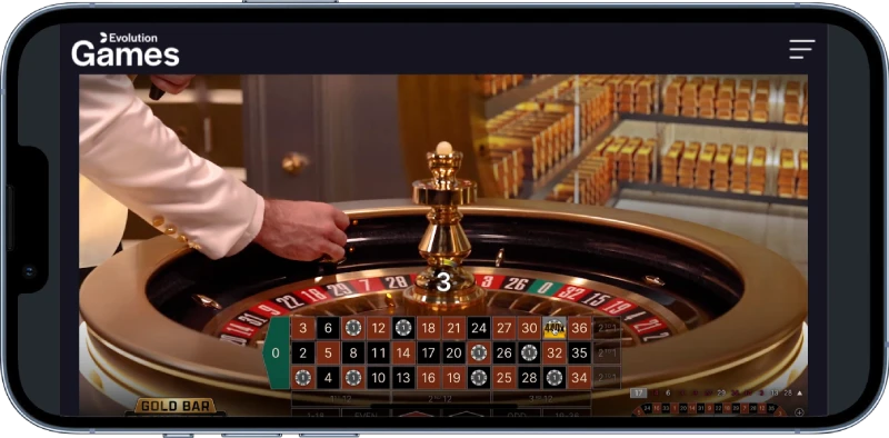 Gold Bar Roulette sur mobile