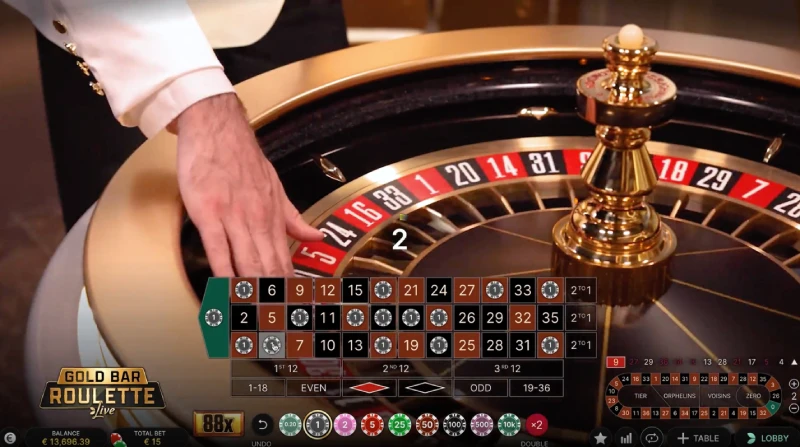 Placez votre mise sur Gold Bar Roulette