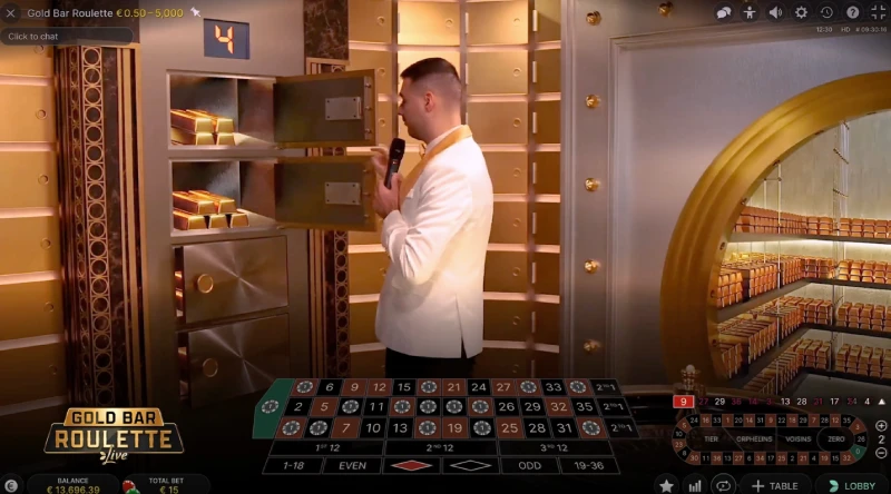 Placez votre mise sur les Golds Bars sur Gold Bar Roulette