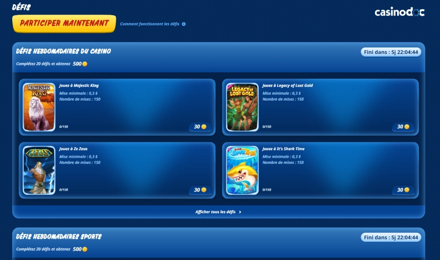 défis sur sg casino