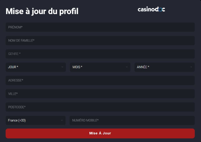 Inscription sur Riviera Casino étape 4