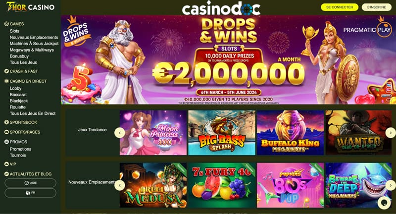 d'accueil thor casino