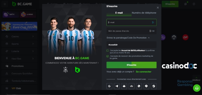 jouer à BC Game dès 1 euro