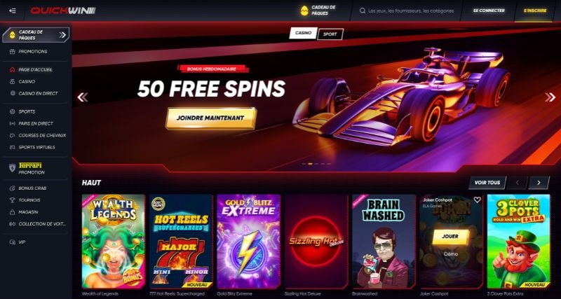 accueil quickwin casino