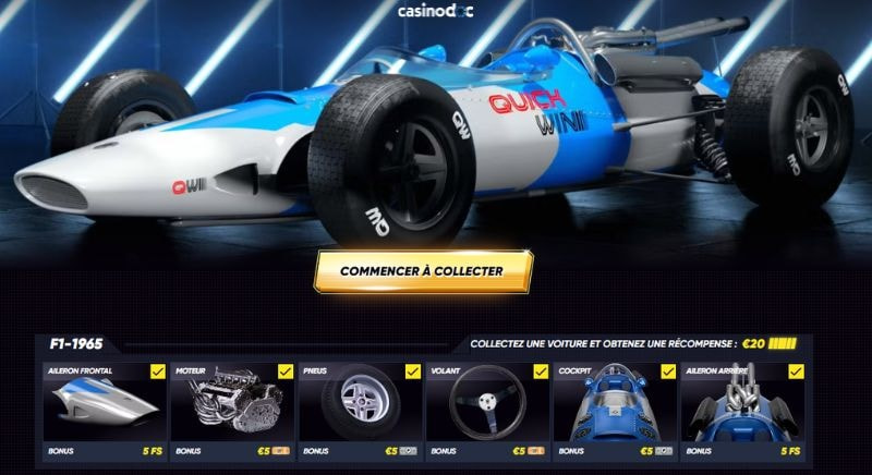 collection de voitures quickwin casino