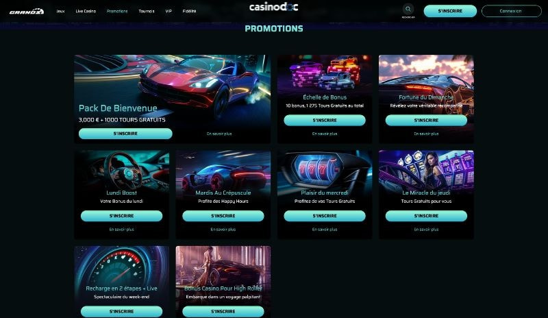 autres promotions sur grandz casino