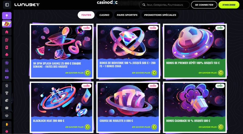 Autres promotions sur Lunubet Casino