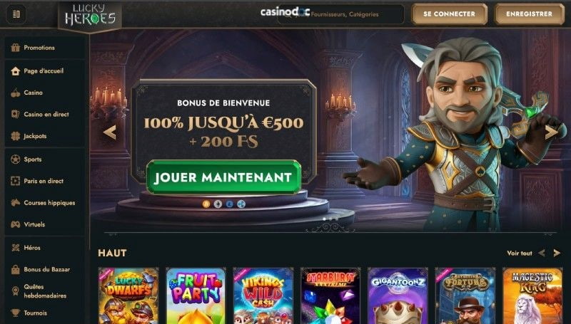 accueil Lucky Heroes Casino