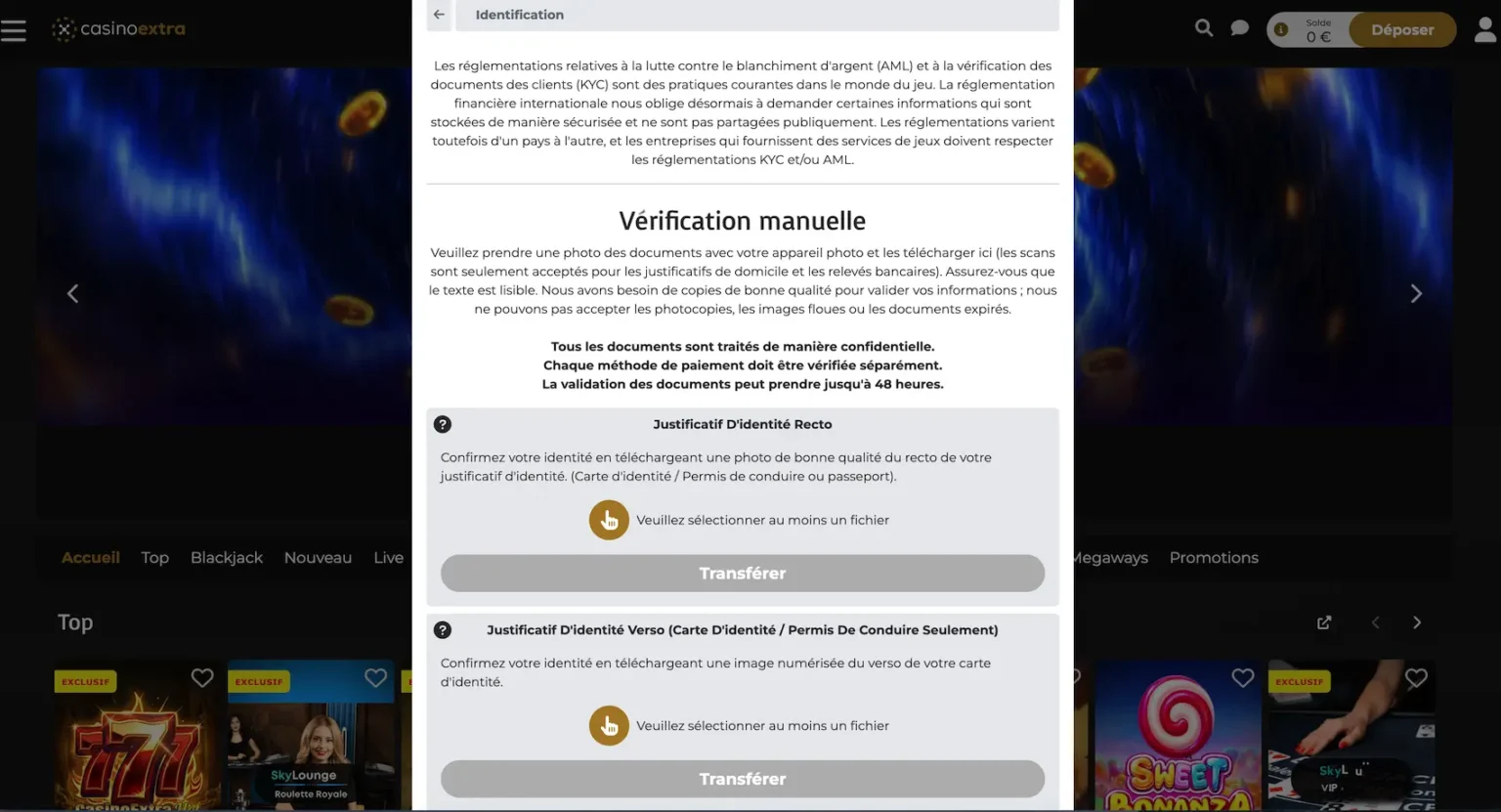 Compléter la KYC
