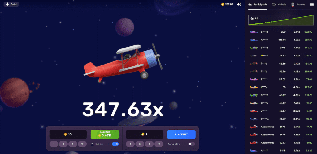 décision de jeu sur le jeu Aviatrix