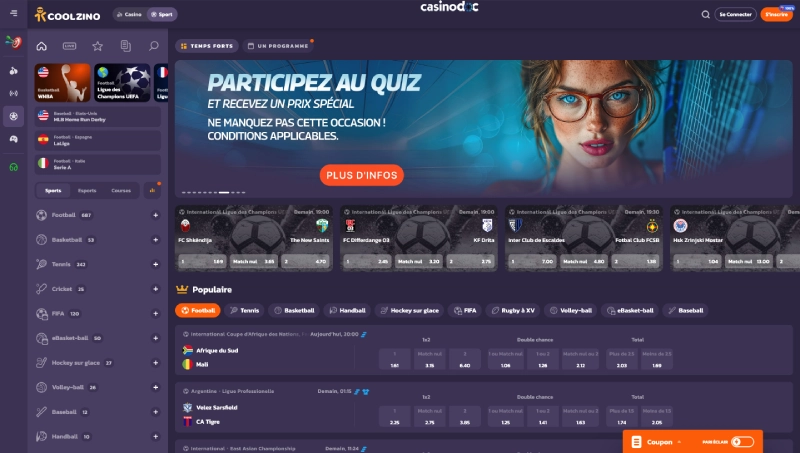 Paris sportifs sur Coolzino Casino