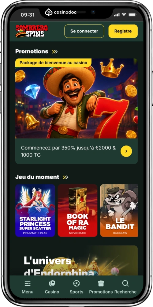 sombrero spins sur iphone