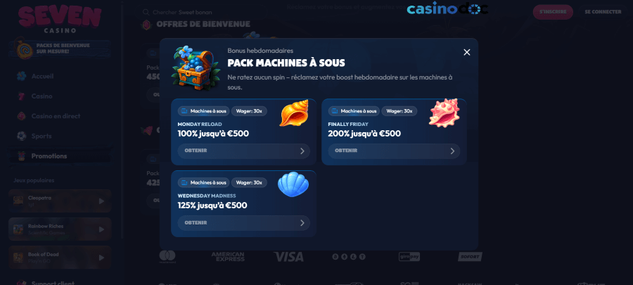 autres promotions seven casino