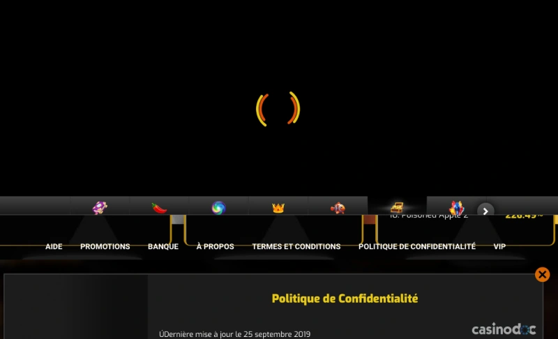 Capture écran d'une interface mal traduite