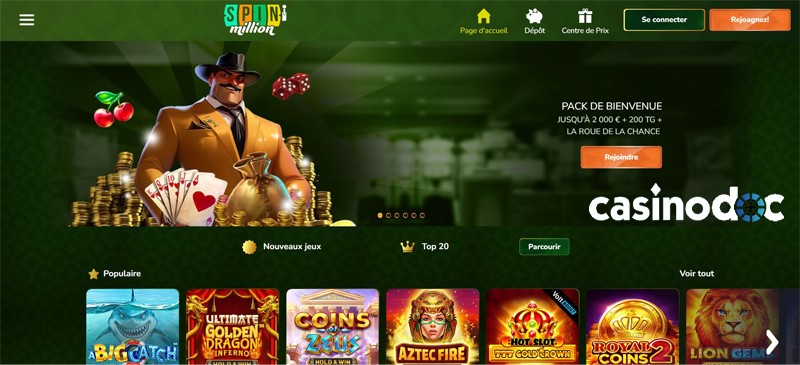 accedez au site officiel avis spinmillion