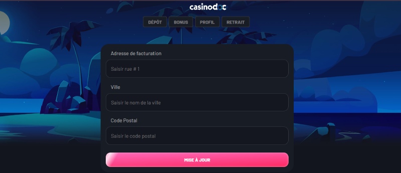 Inscription étape 3 Seven Casino