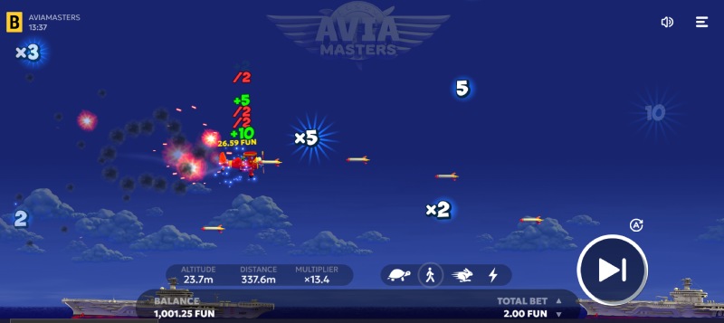 Capture d'écran de l'interface de Aviamasters