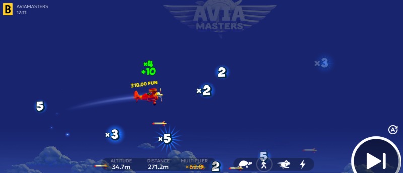 Capture d'écran d'une deuxième partie en cours sur Aviamasters