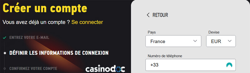 creer un compte informations fezbet