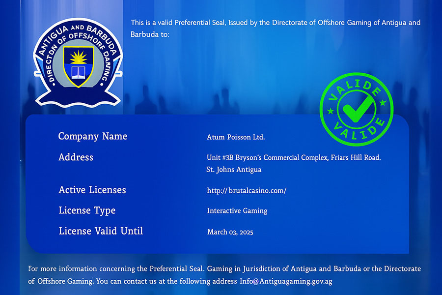 licence de brutal casino