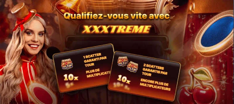 Le mode Mode XXXTREME SPINS sur Crazy Coins Flip