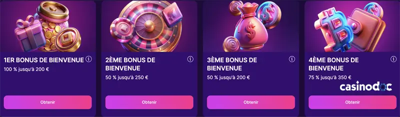 bonus de bienvenue slotrush