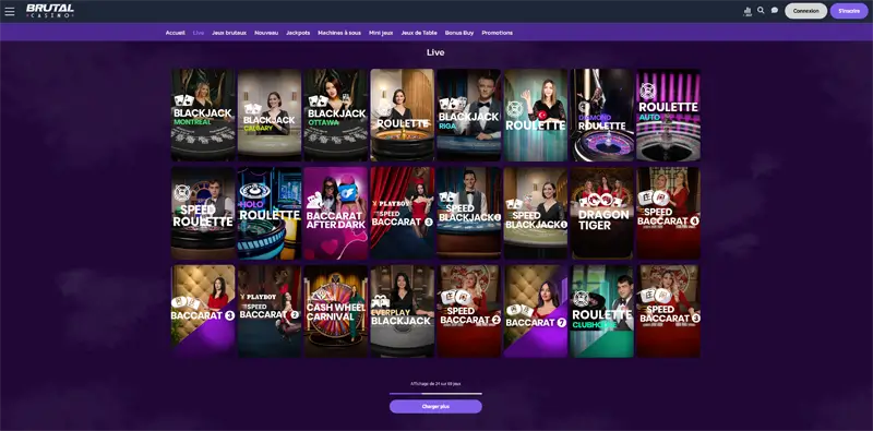 brutal casino jeux live