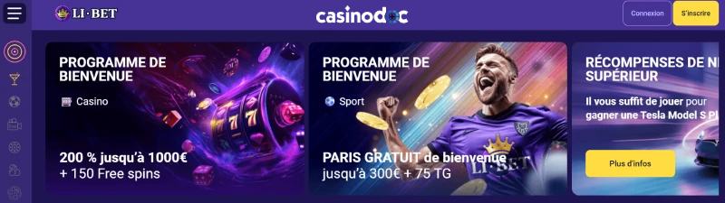 Bonus de bienvenue Libet