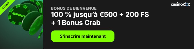 Bonus de bienvenue Spinit