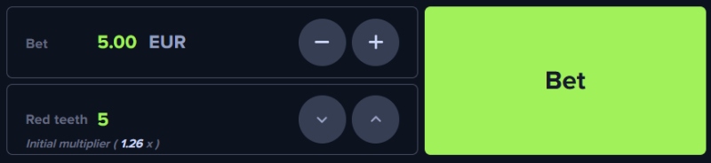 Le bouton BET sur Crocodino