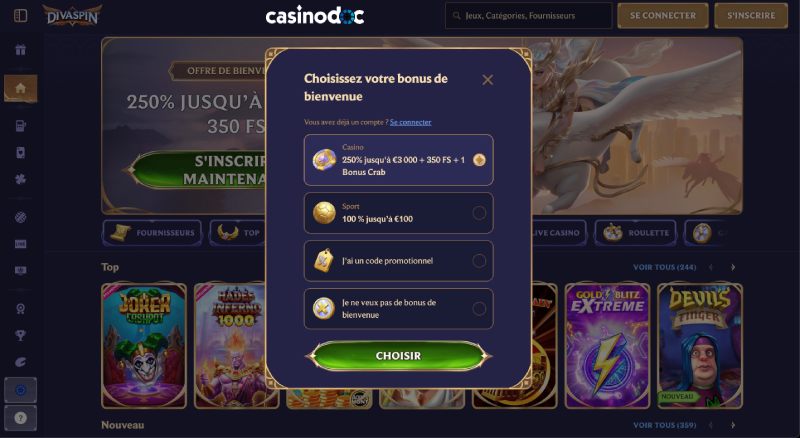 Inscription étape 3 sur Divaspin