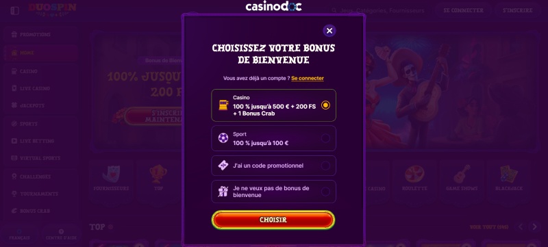 Inscription étape 3 Duospin