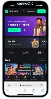 interface mobile trueluck casino