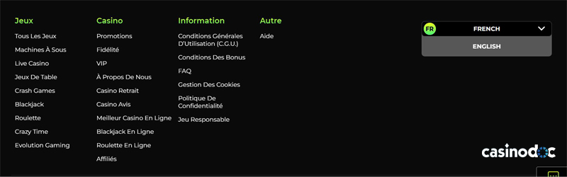 changer de langue space fortuna casino