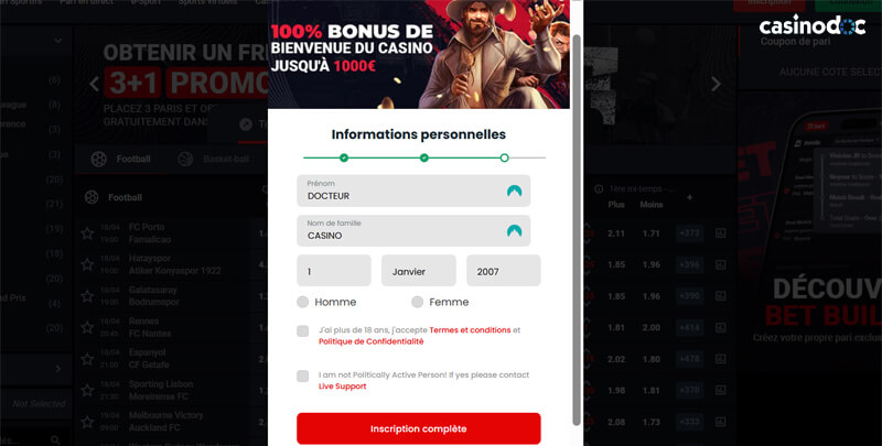 deuxième formulaire avis 31bet