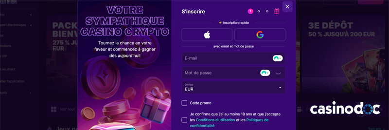 donnez vos informations de contact slotrush
