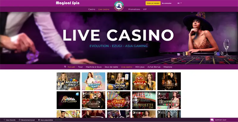 magical spin casino en direct
