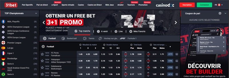 rendez vous sur le site de 31bet