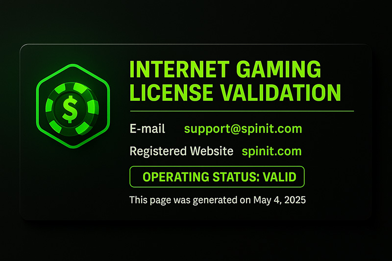 licence de jeu spinit