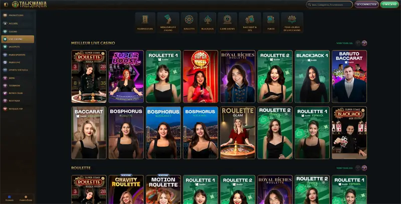 talismania casino jeux live
