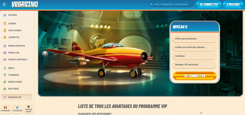 vegasino vip casinos en ligne en belgique