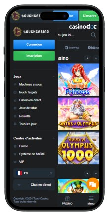 Version mobile Touch Casino