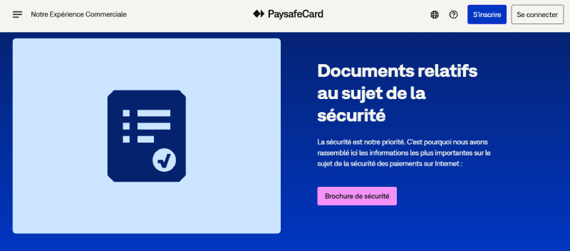 Brochure de sécurité sur Paysafecard