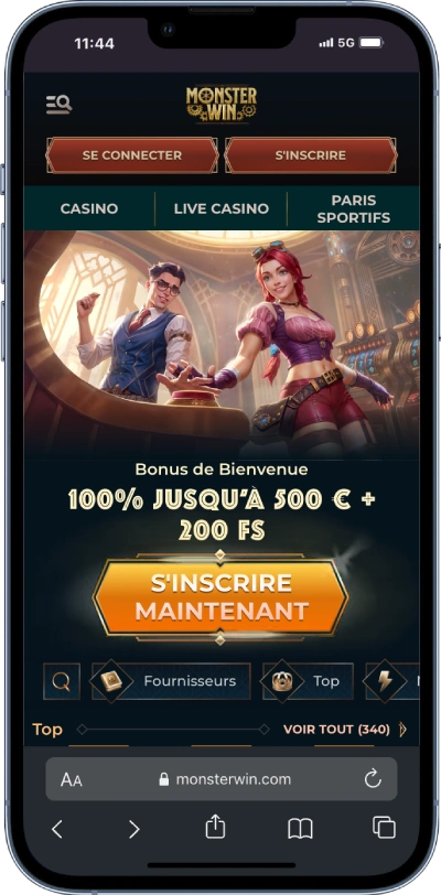 Interface version mobile Monster Casino-iPhone-13-PRO