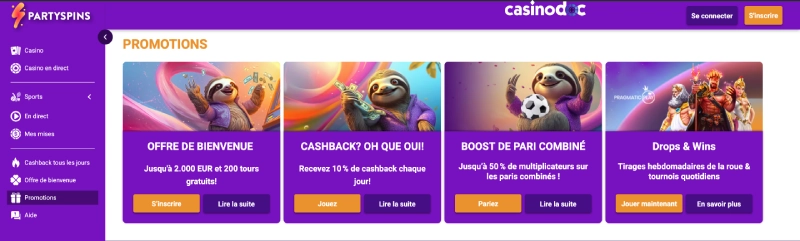 Promotions PartySpins Casino