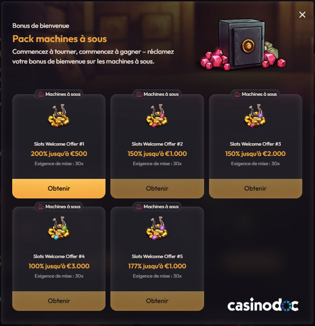 bonus de bienvenue mad casino