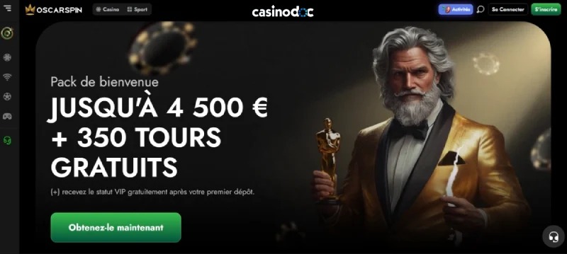 Bonus de bienvenue OscarSpin